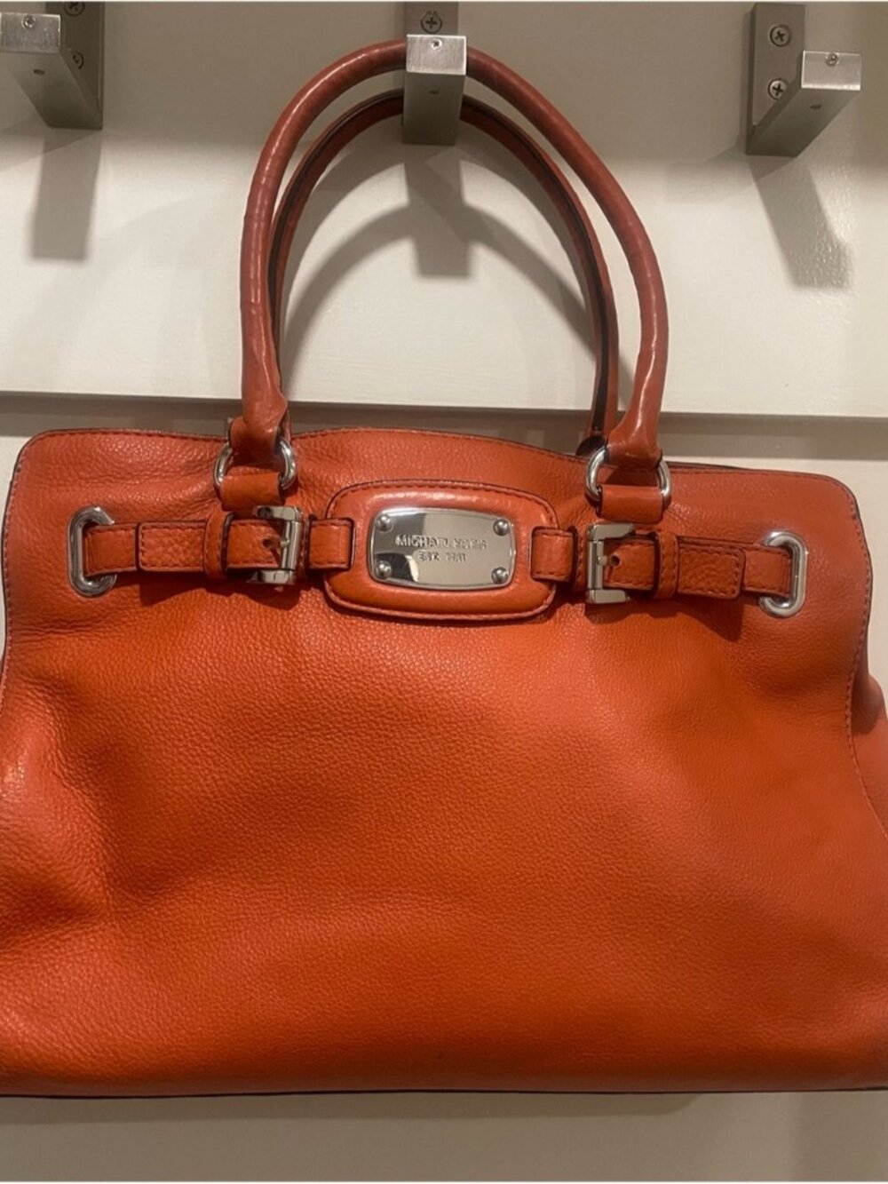 Michael Kors Orange Leather Shoulder Tote